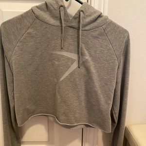 Gymshark gray cropped hoodie
